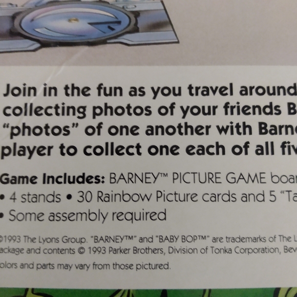 Vintage Barney Picture Game (1993). - Picture 3 of 8